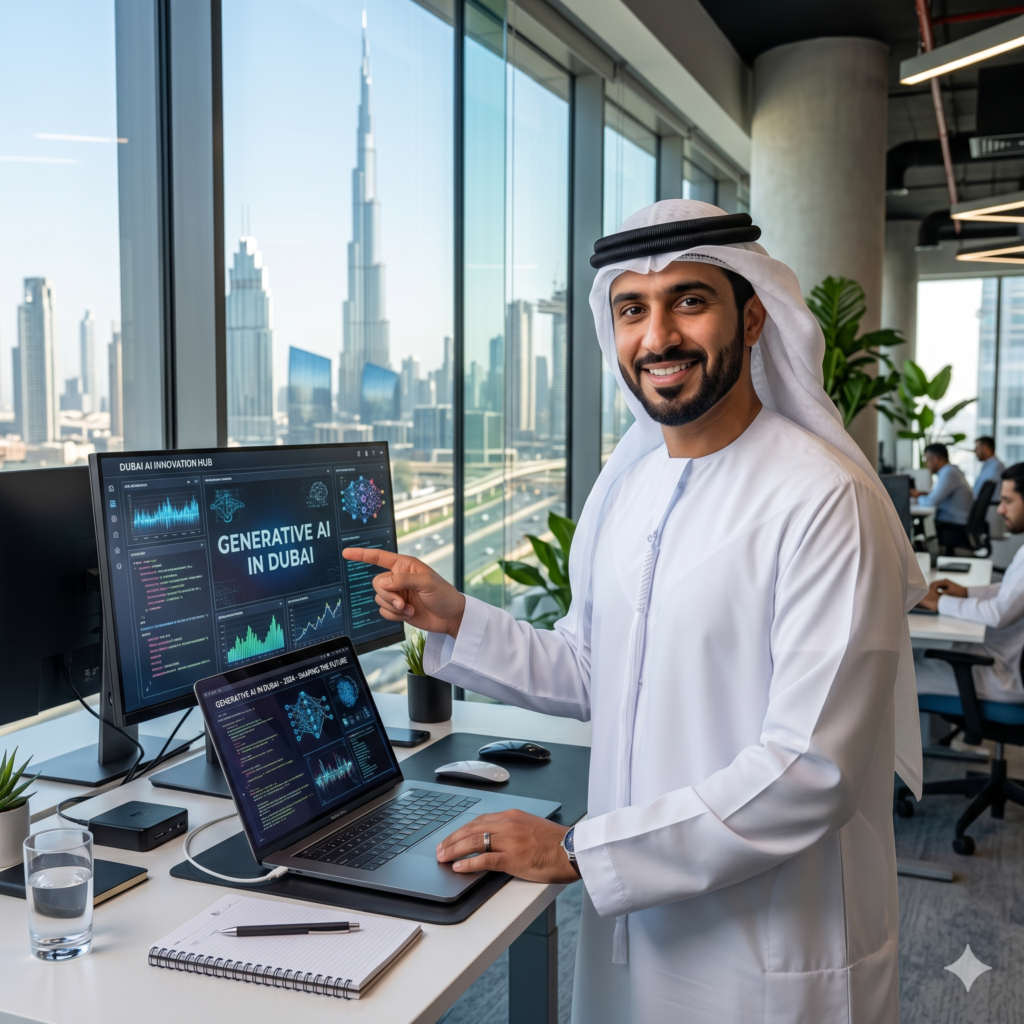 A professional attending generative AI training in Dubai