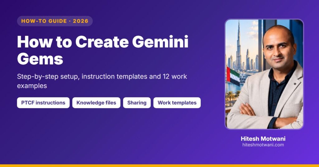 How to create Gemini Gems: step-by-step guide with work examples, by Hitesh Motwani
