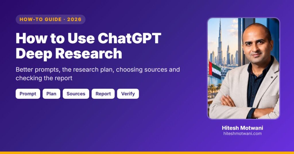 How to use ChatGPT deep research: prompts, research plan, sources and checking the report, by Hitesh Motwani